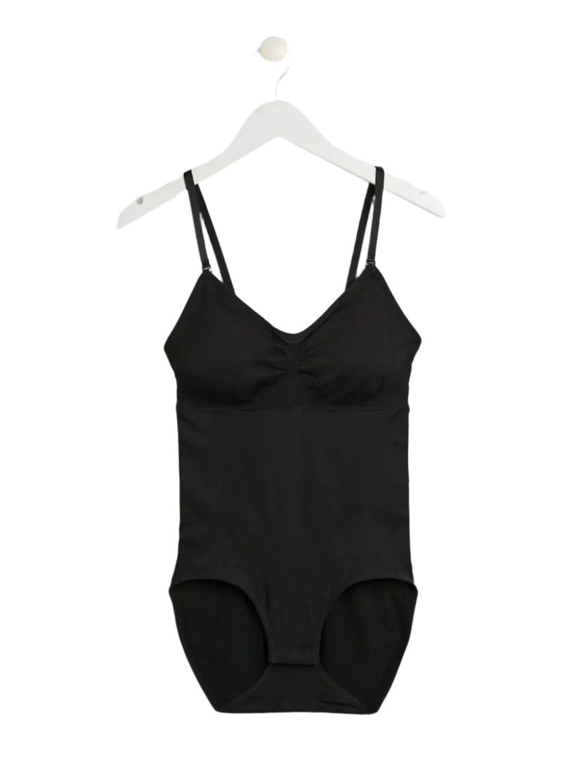 closeup view of seamless slimming shapewear bodysuit with no VPL